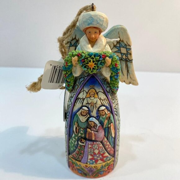 Jim Shore Heartwood Creek "Night Divine" Winter Angel Nativity Folk Art 2009 - Picture 1 of 5